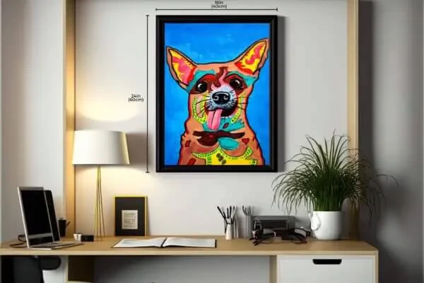 Crayon Colourful Dog Portrait – Home Decor