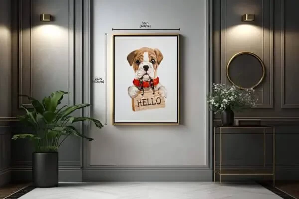 1pc Cheerful Puppy Greeting Art Canvas