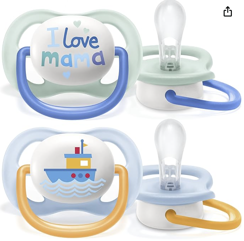 AVENT Philips Avent Ultra Air Silicone Soother 2-Piece Set for 0-6 Months Babies